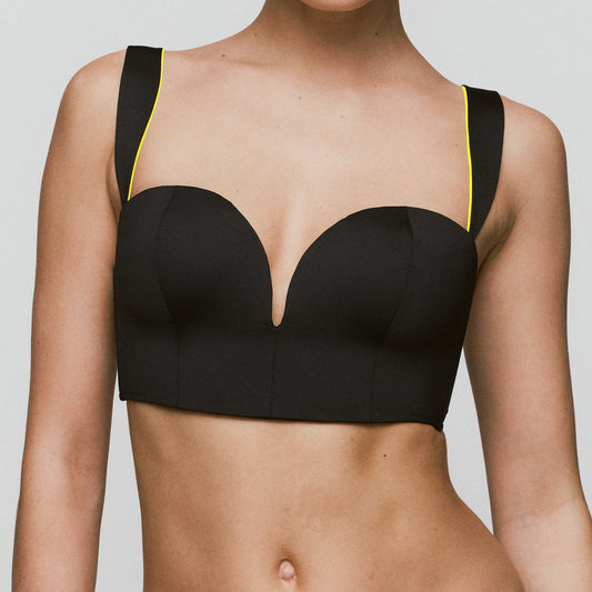 Sarda Swim Greta voorgevormde plunge bikinitop zwart