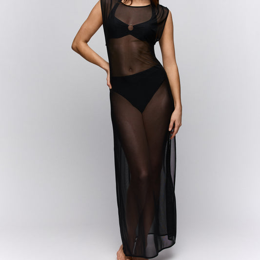 Sarda Swim Sha badmode lange jurk zwart
