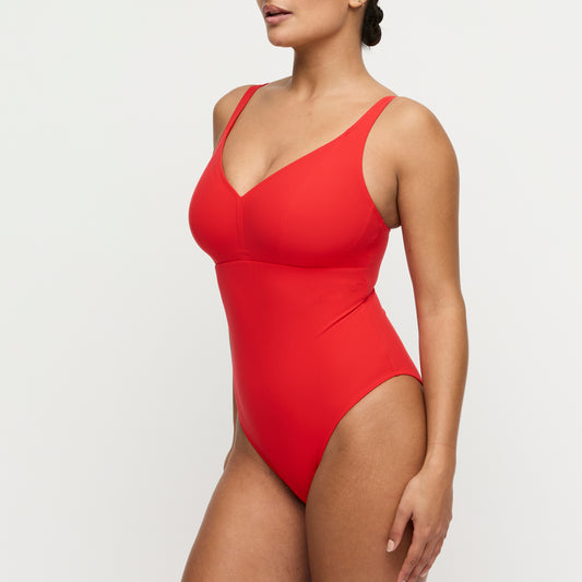 Primadonna Swim Aswan plunge badpak zonder beugels fiesta rood