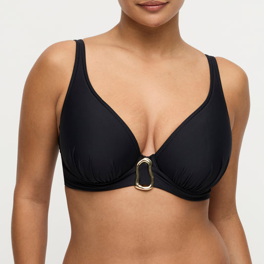 Primadonna Swim Uvita voorgevormde plunge bikinitop zwart