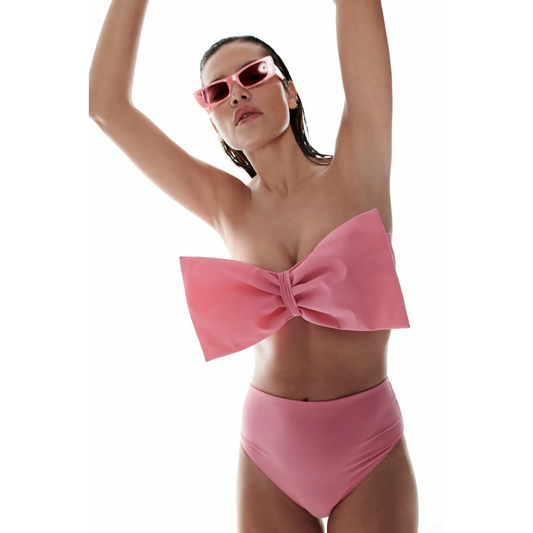Love Stories Bow + Pebbles bikinitop met bikinislip - pink