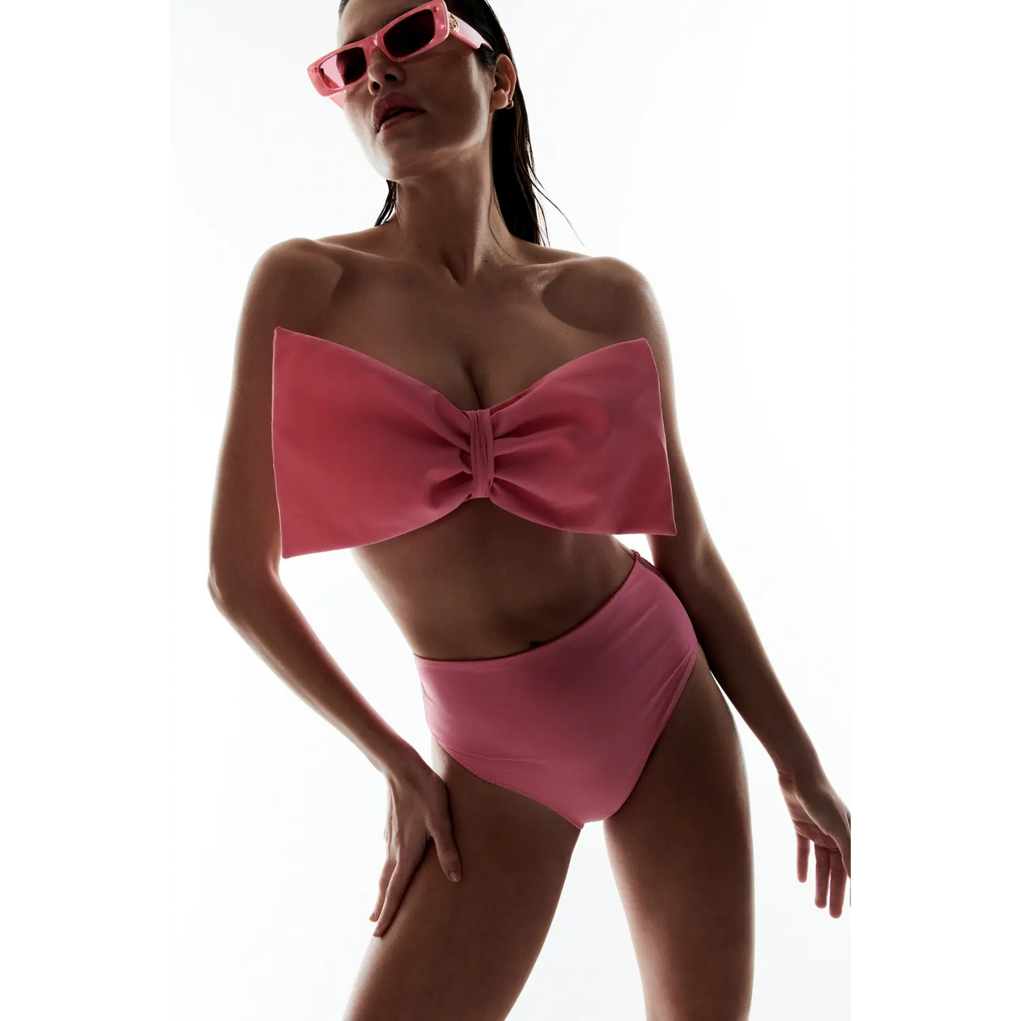 Love Stories Bow + Pebbles bikinitop met bikinislip - pink