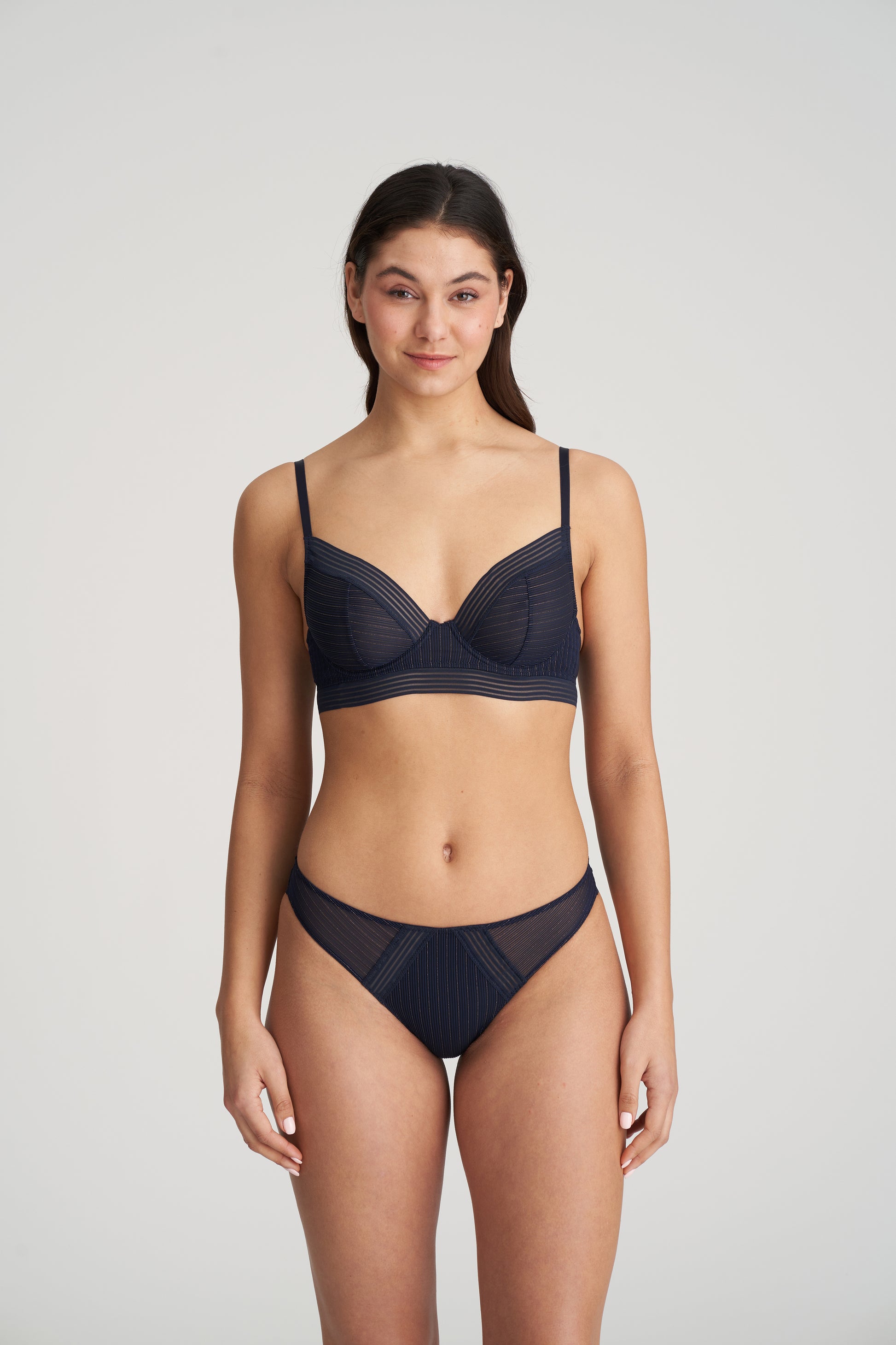 Marie Jo Tokuda plunge bh longline velvet blue