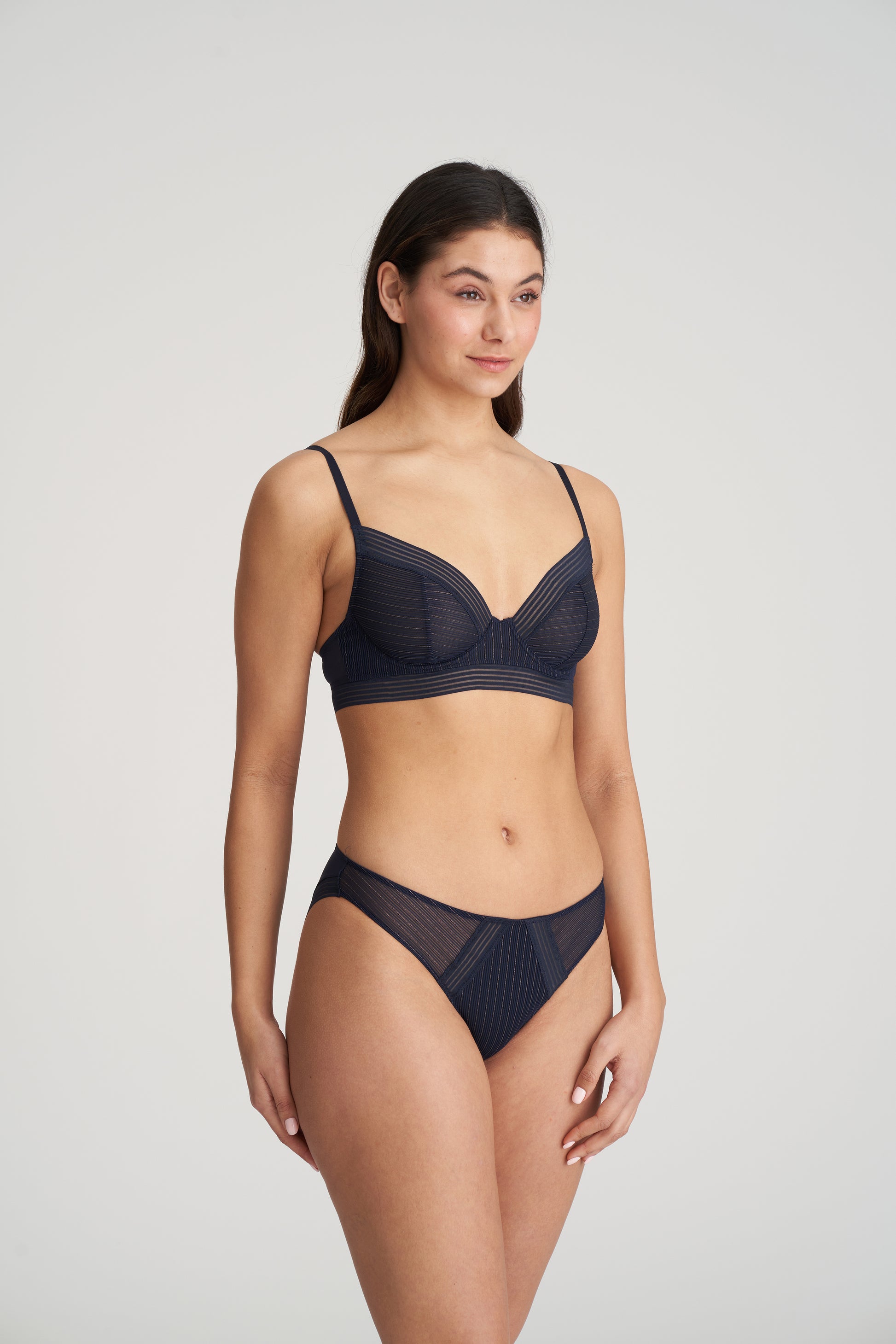 Marie Jo Tokuda plunge bh longline velvet blue