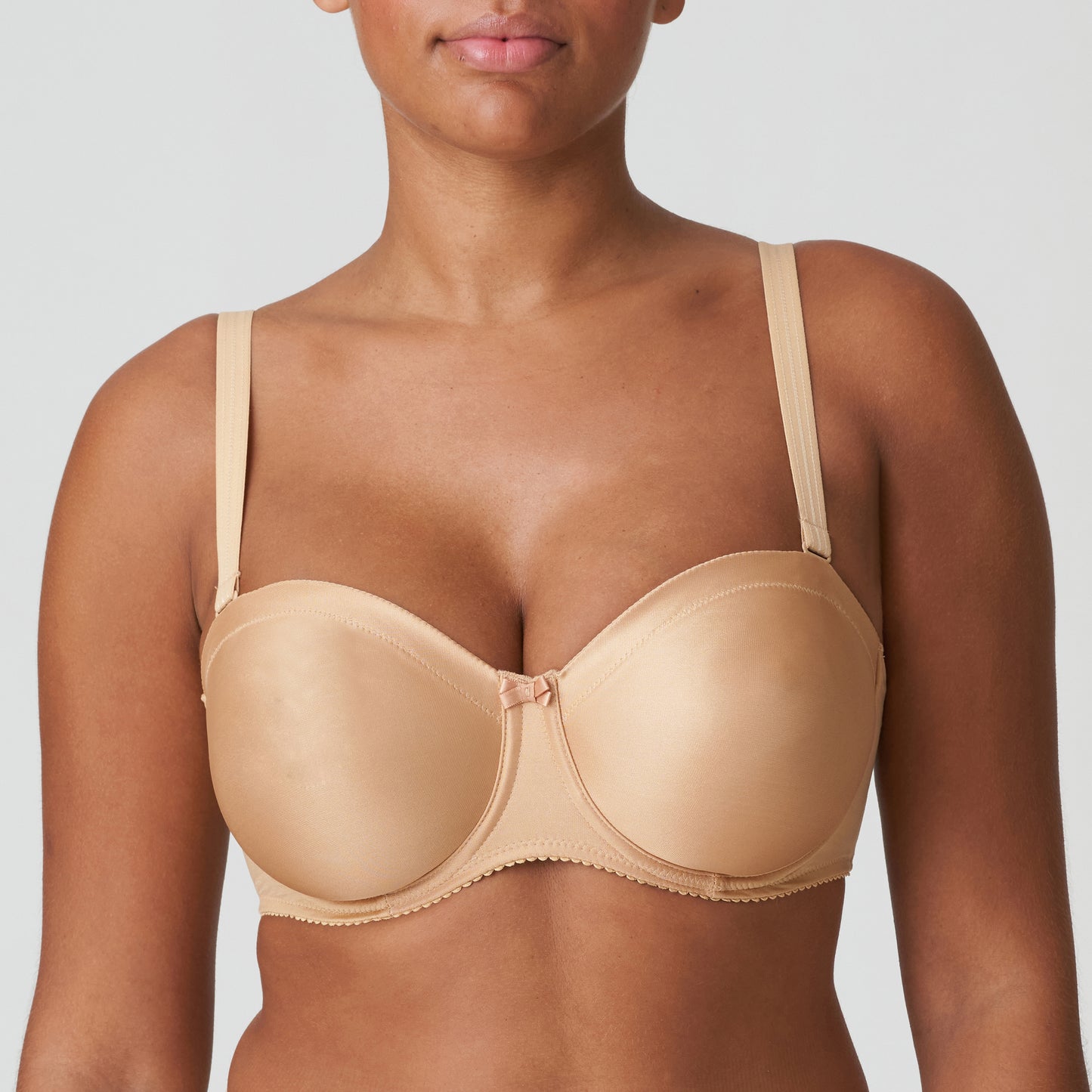 Primadonna Satin strapless bh zonder mousse cognac