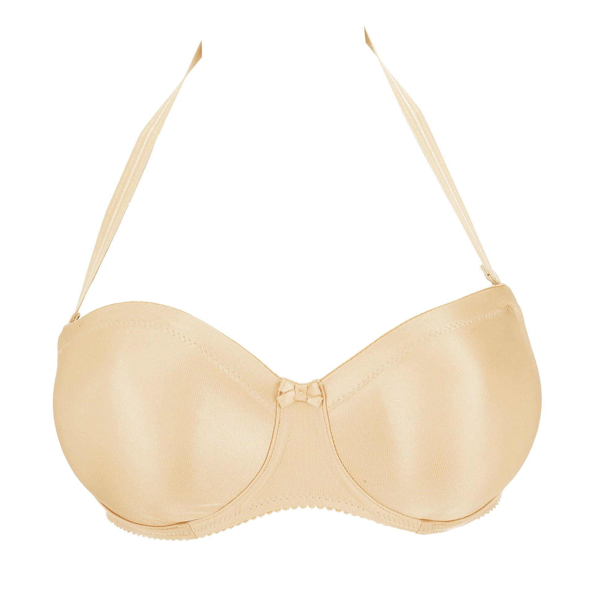 Primadonna Satin strapless bh zonder mousse cognac