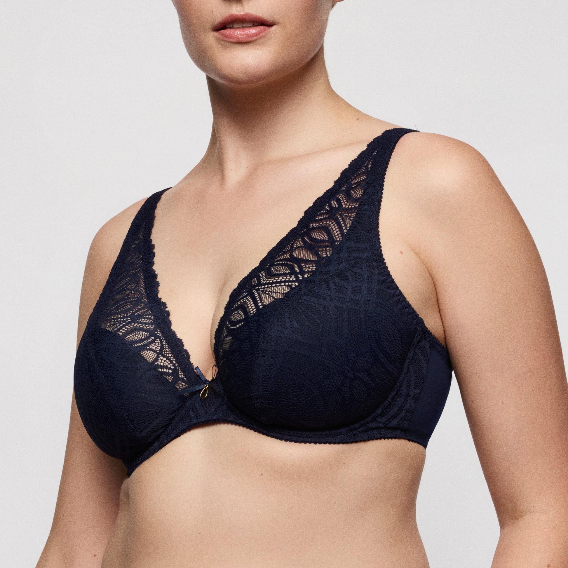 Primadonna Salerno plunge bh halve mousse cups midnight blue
