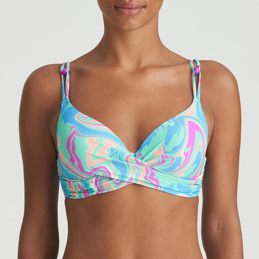 Marie Jo Swim Arubani voorgevormde plunge bikinitop Ocean Swirl