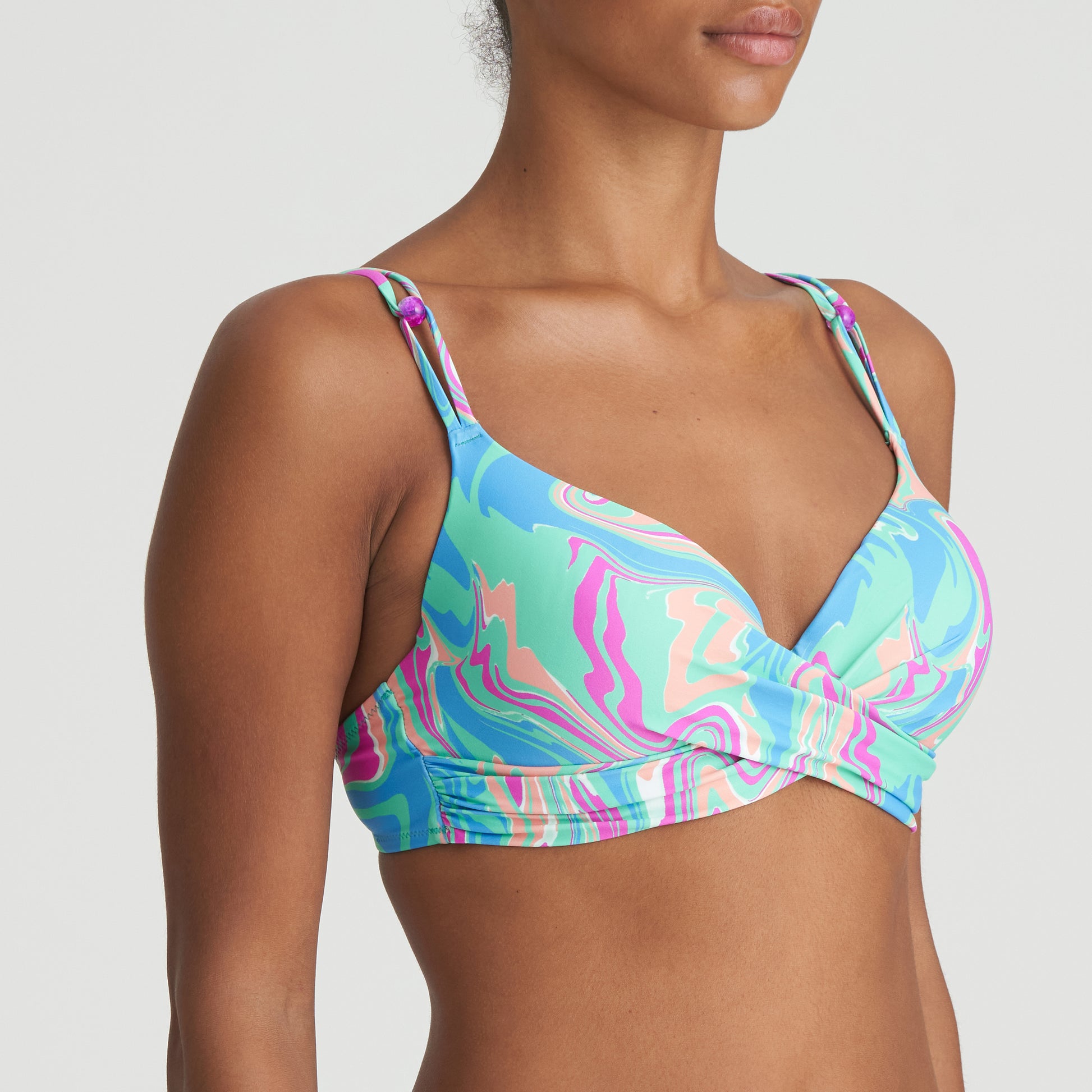 Marie Jo Swim Arubani voorgevormde plunge bikinitop Ocean Swirl