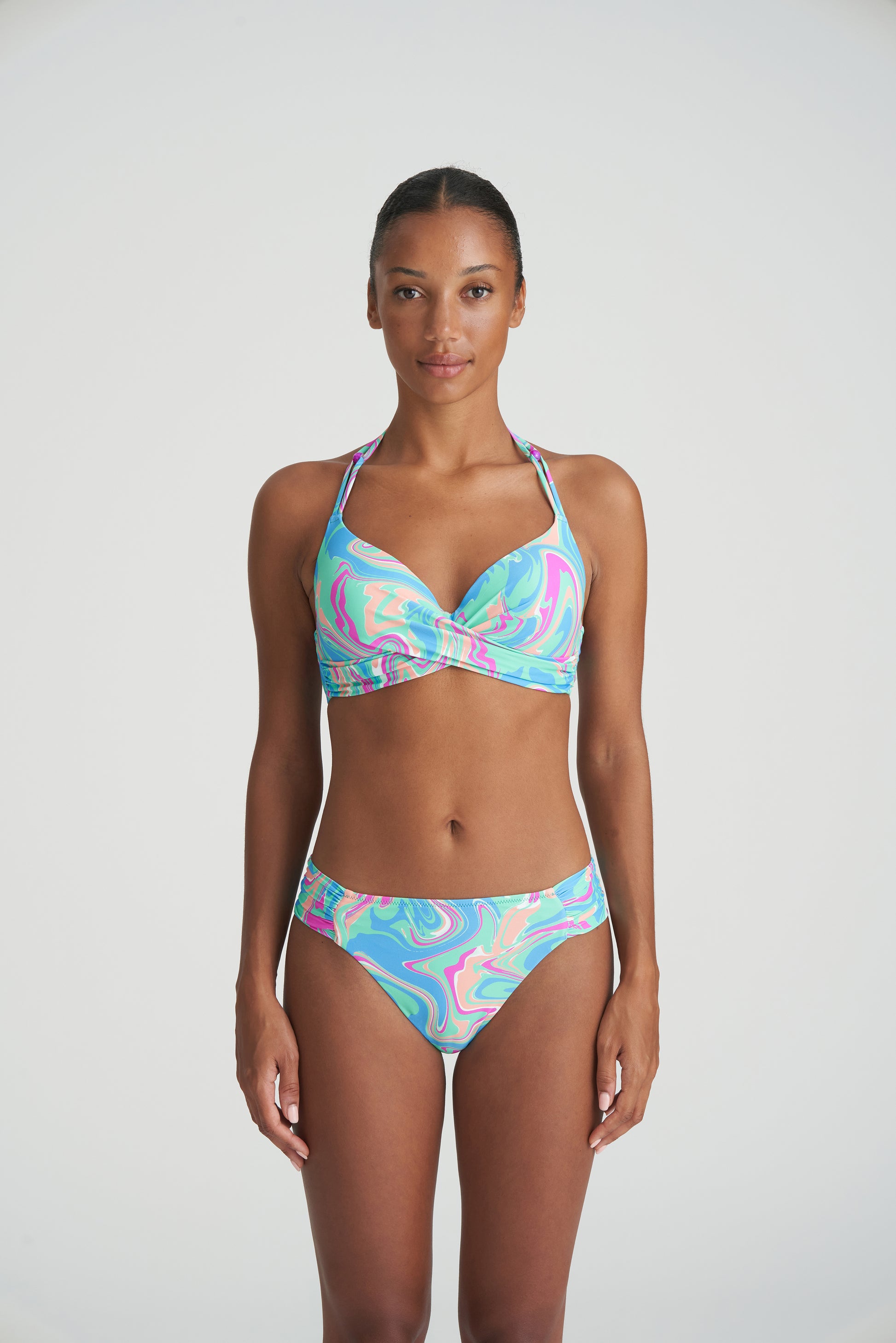 Marie Jo Swim Arubani voorgevormde plunge bikinitop Ocean Swirl