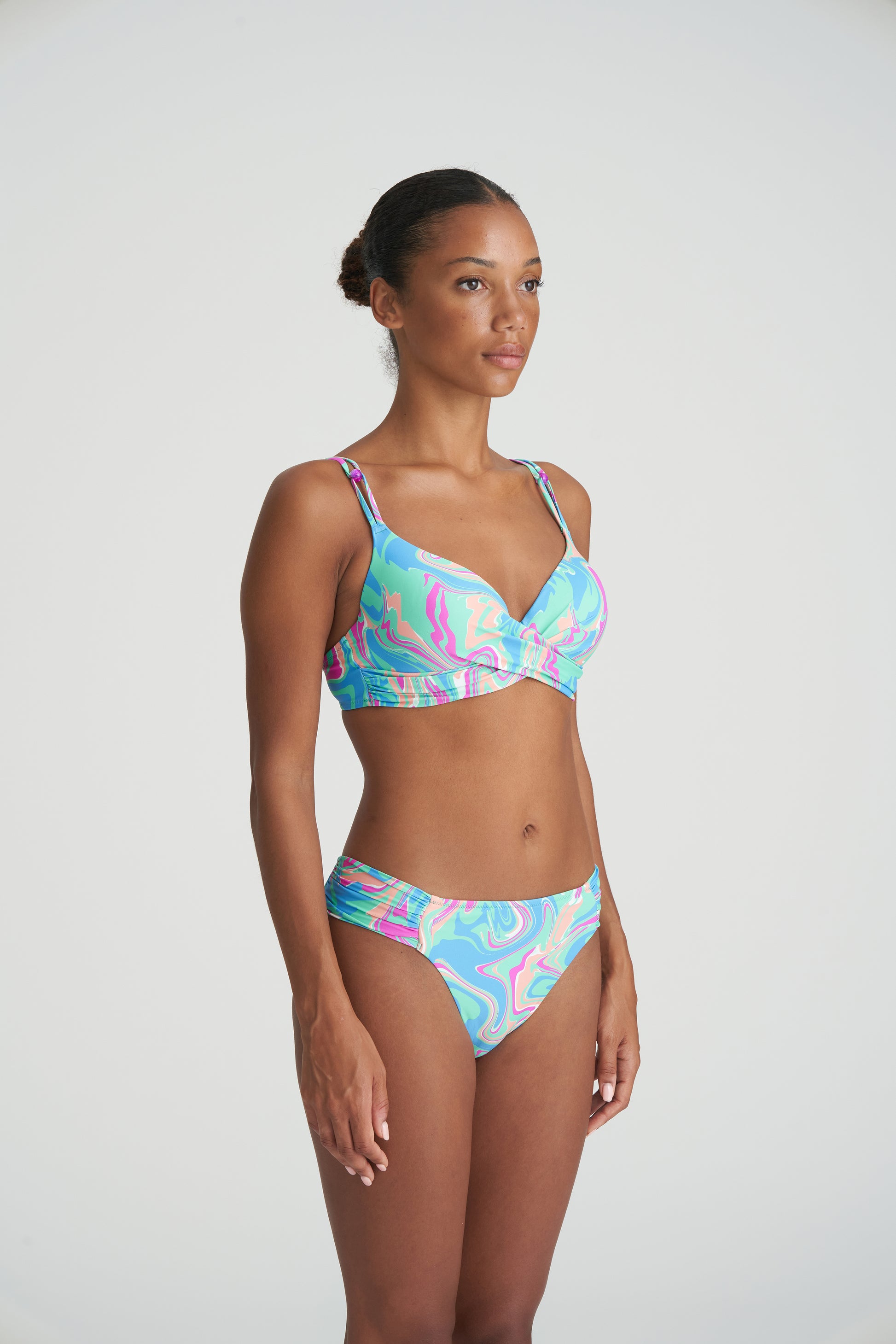 Marie Jo Swim Arubani voorgevormde plunge bikinitop Ocean Swirl