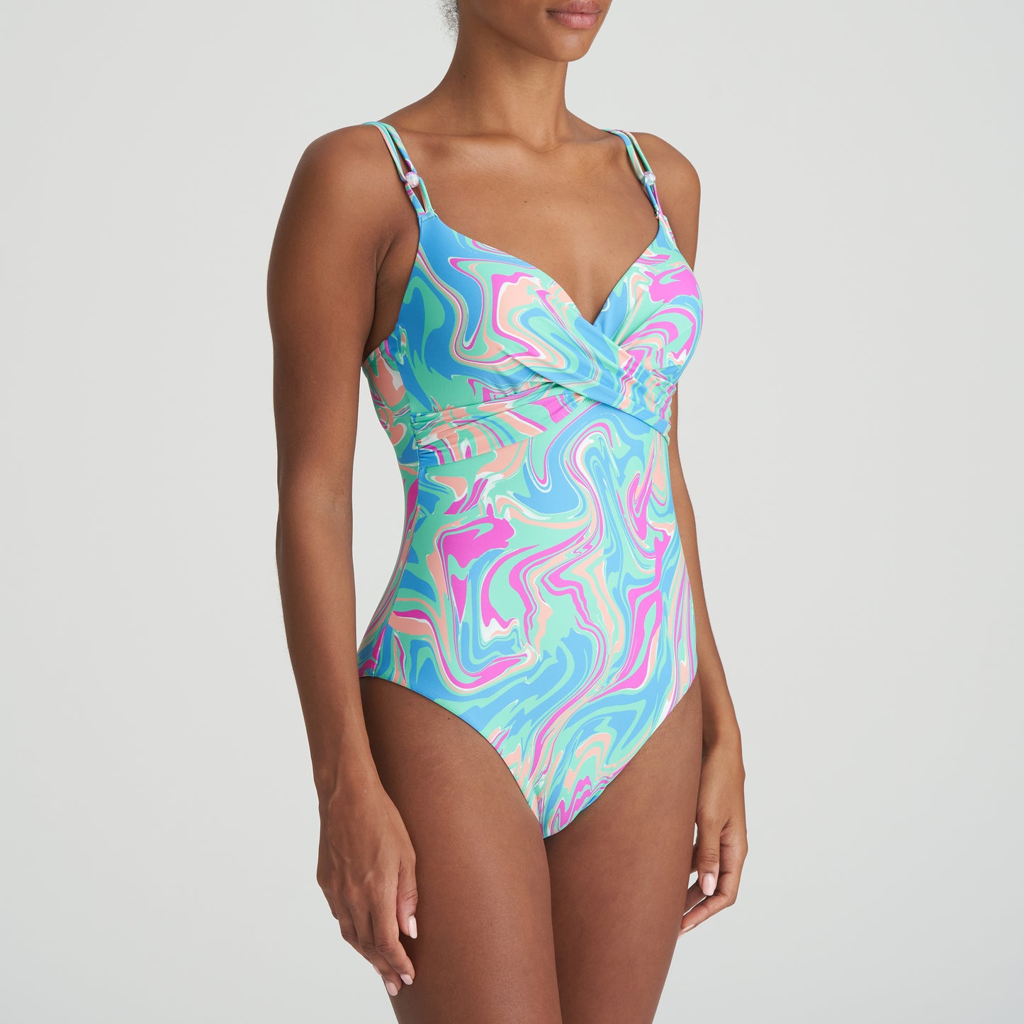 Marie Jo Swim Arubani voorgevormd plunge badpak Ocean Swirl