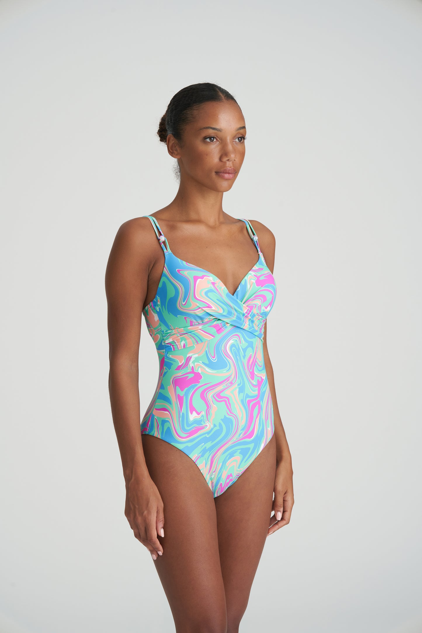 Marie Jo Swim Arubani voorgevormd plunge badpak Ocean Swirl