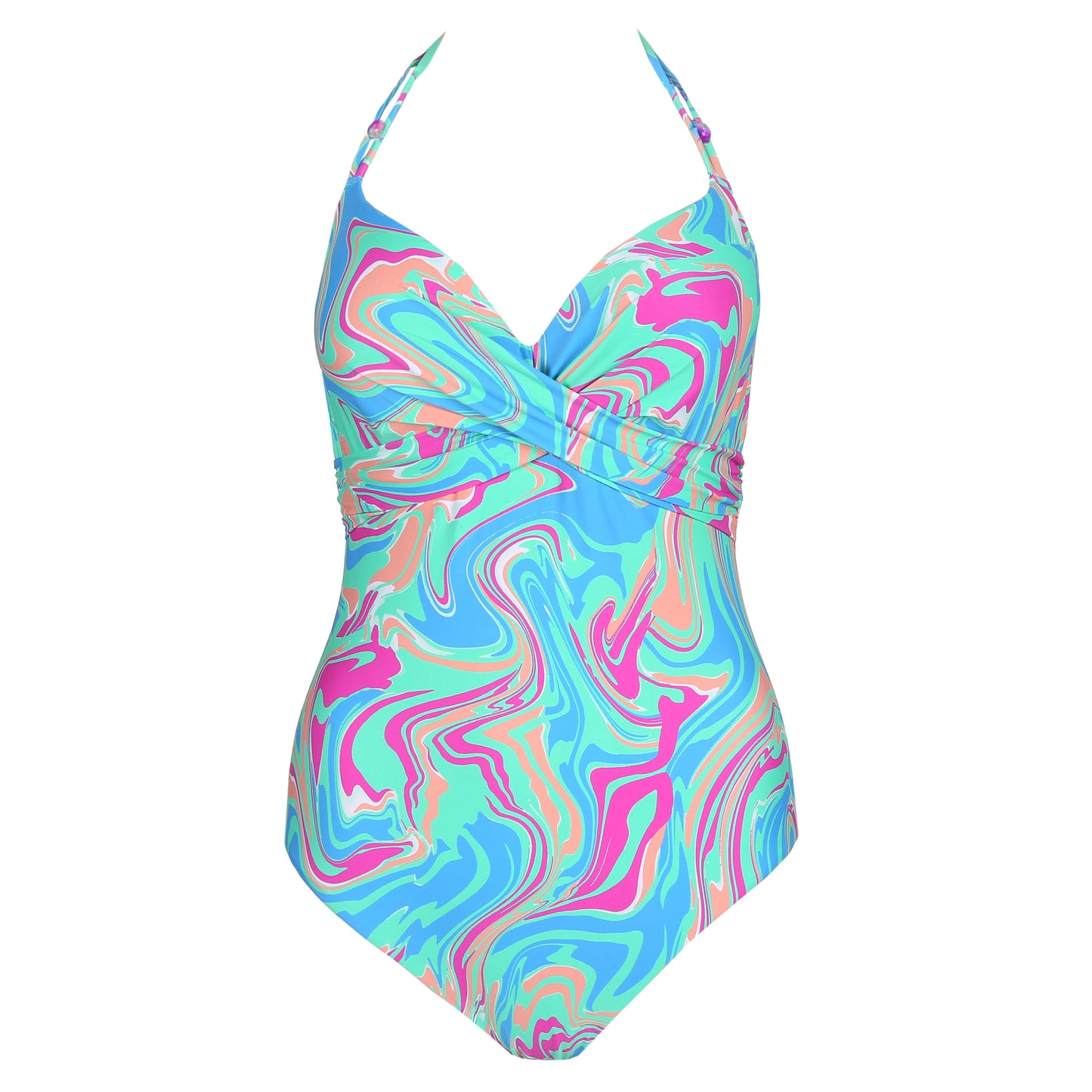 Marie Jo Swim Arubani voorgevormd plunge badpak Ocean Swirl