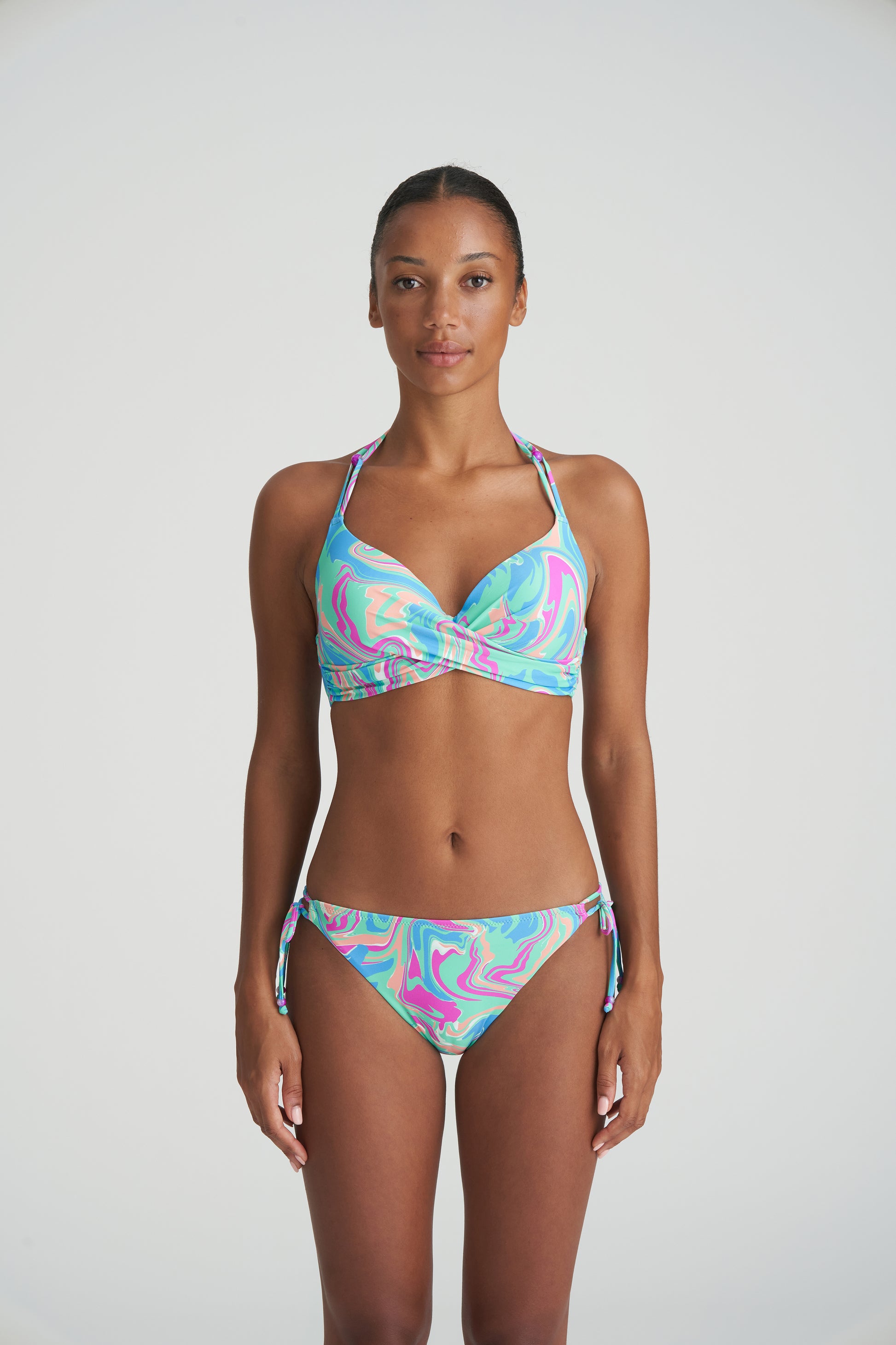 Marie Jo Swim Arubani bikini heupslip met koordjes Ocean Swirl