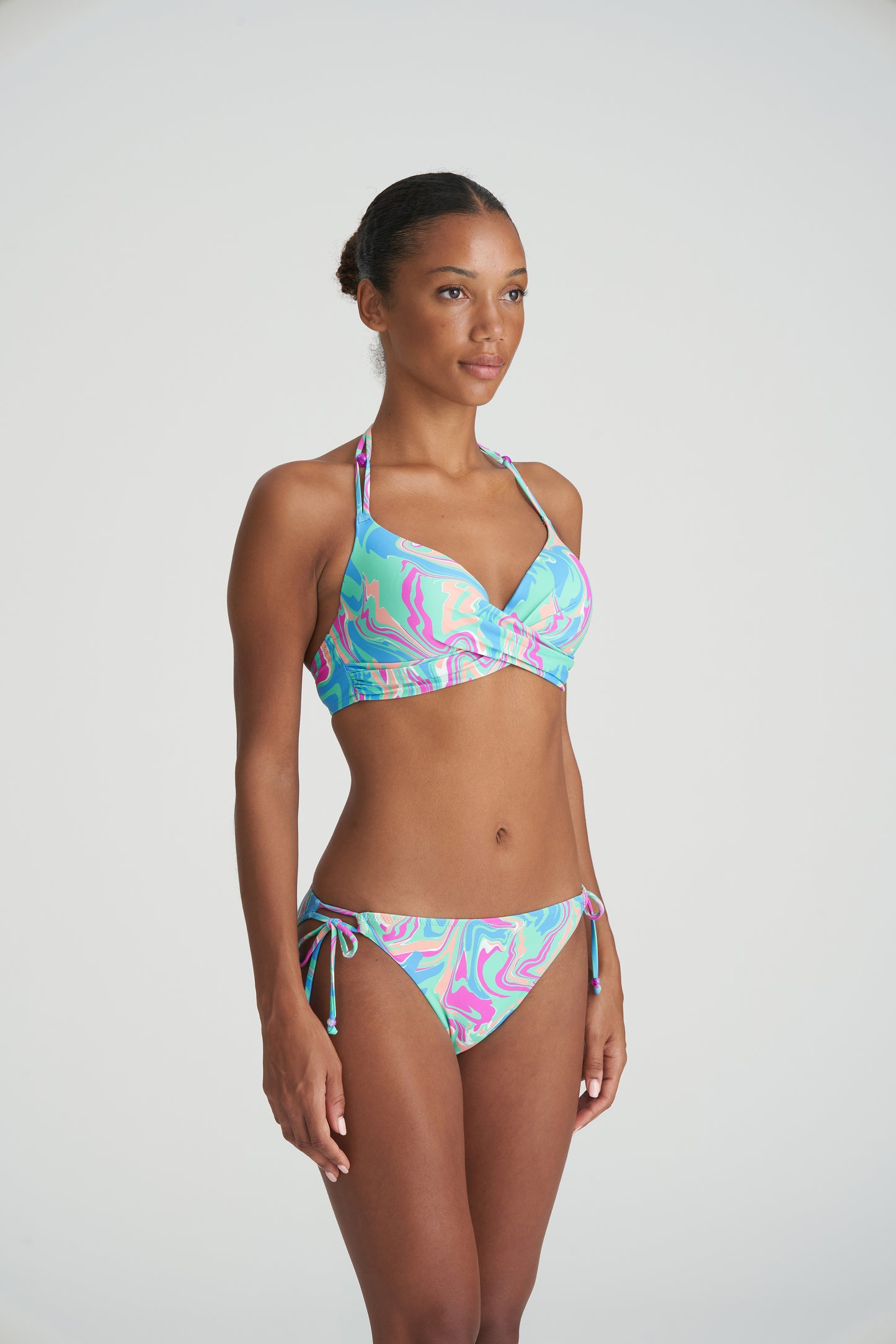 Marie Jo Swim Arubani bikini heupslip met koordjes Ocean Swirl