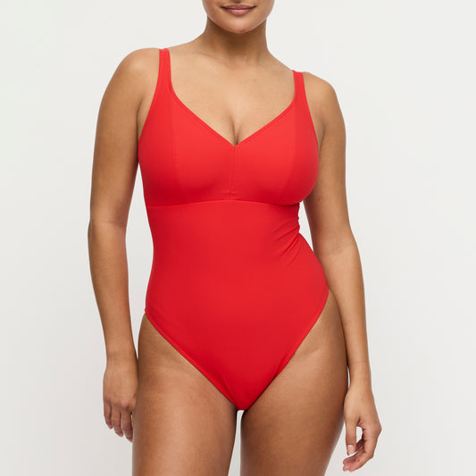 Primadonna Swim Aswan plunge badpak zonder beugels fiesta rood