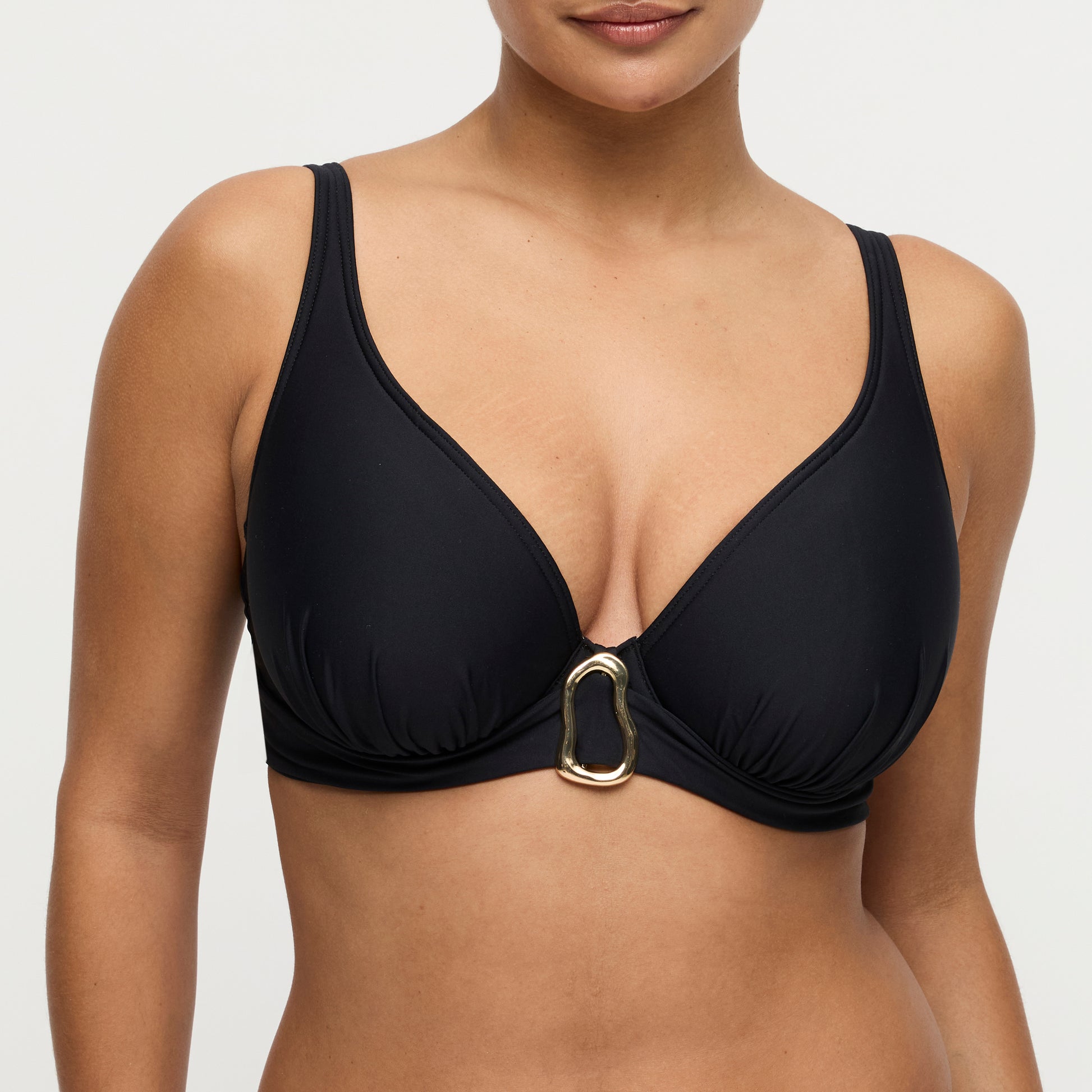 Primadonna Swim Uvita voorgevormde plunge bikinitop zwart