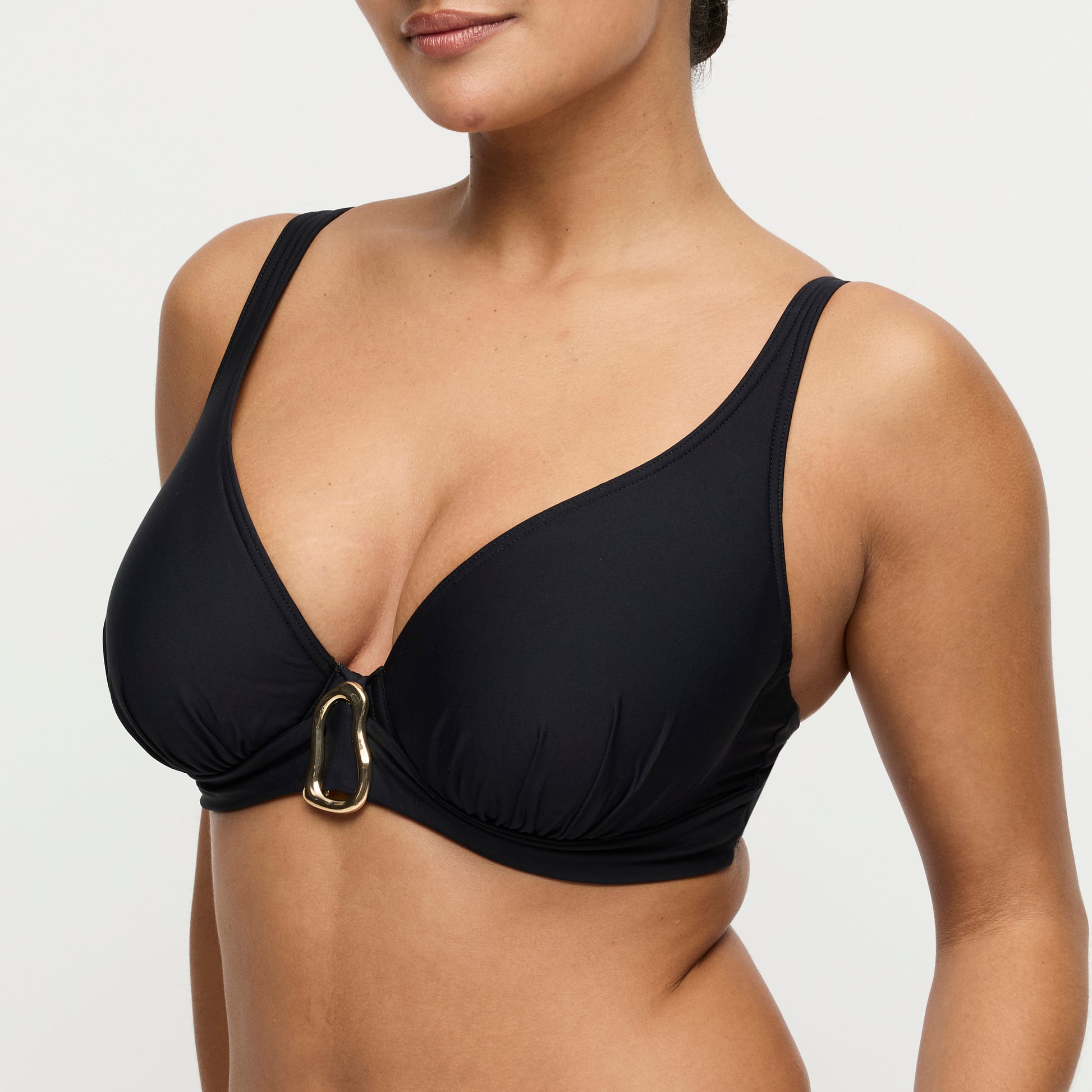 Primadonna Swim Uvita voorgevormde plunge bikinitop zwart