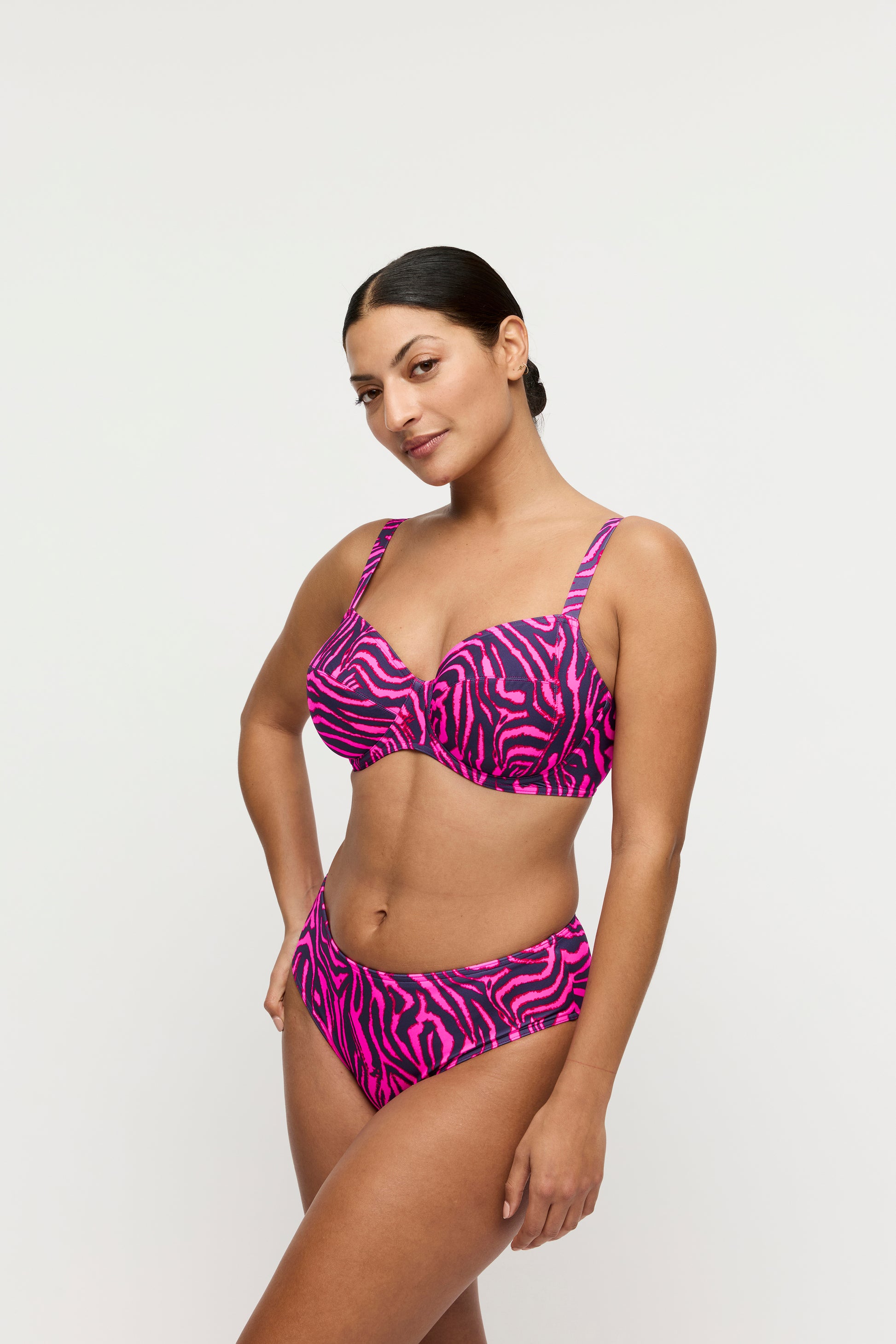 Primadonna Swim Malabo volle cup bikinitop hot pink zebra