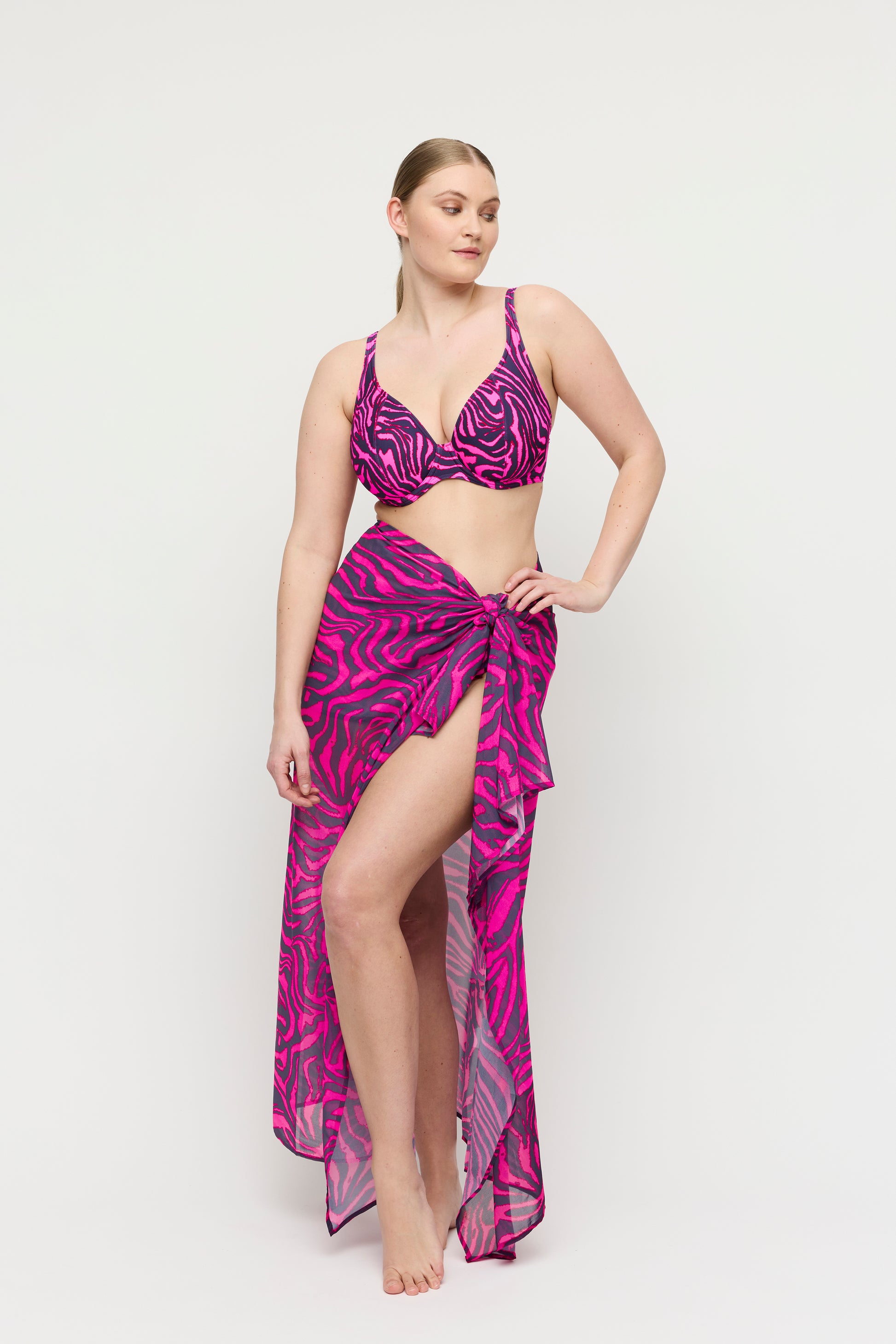 Primadonna Swim Malabo badmode pareo hot pink zebra