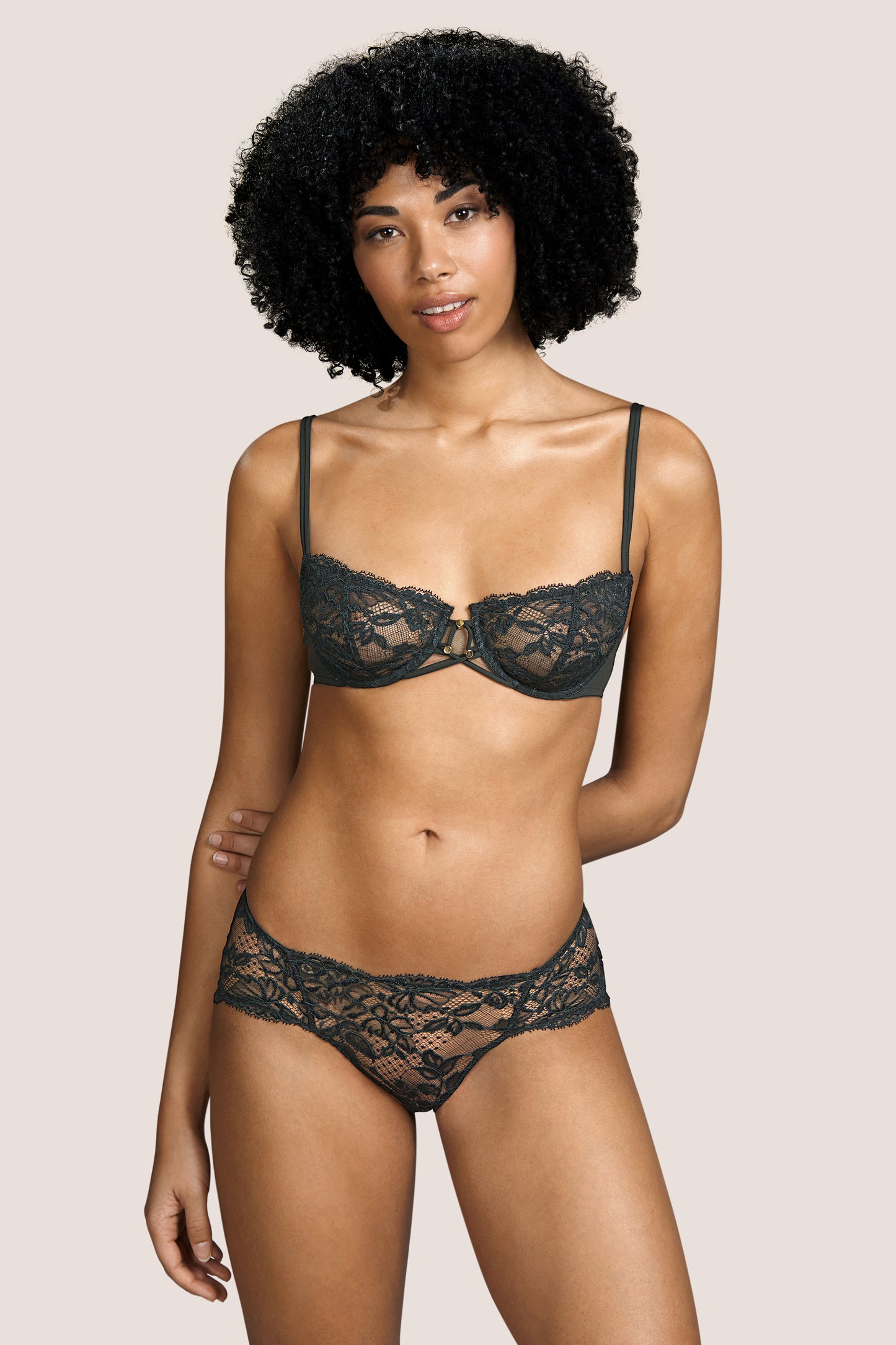 Andres Sarda Nadia balconette bh verticale naad Deep Forest