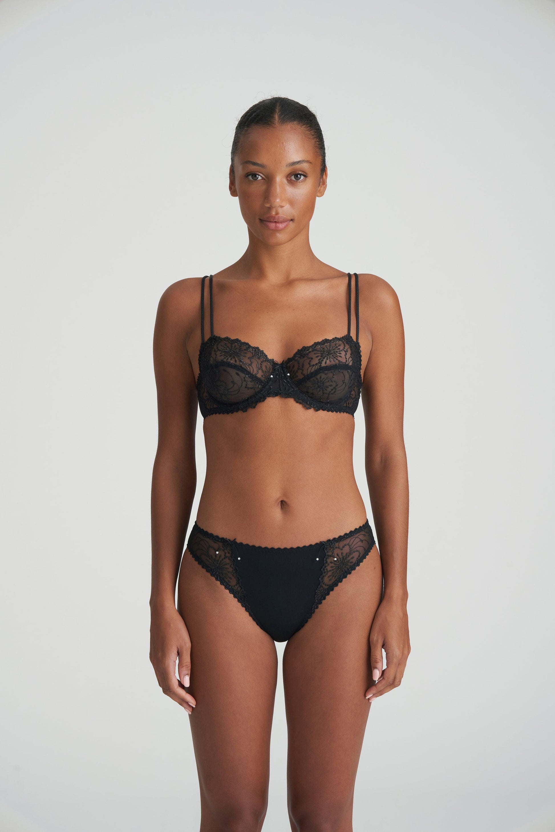 Marie Jo Jane balconette bh horizontale naad zwart - Lingerie Valentijn