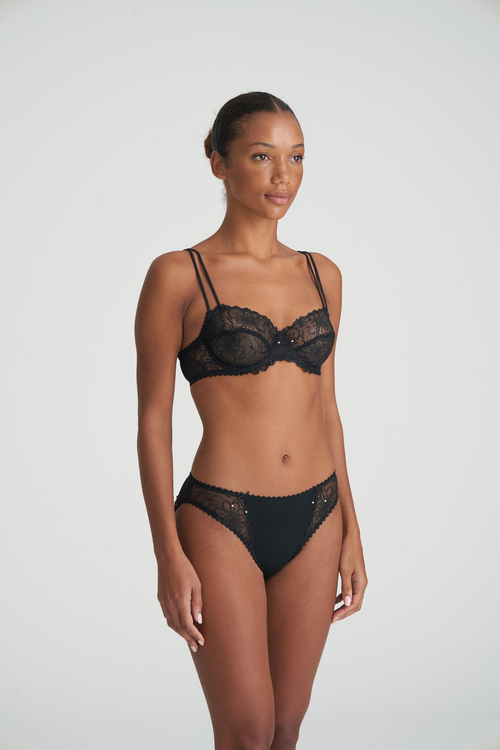 Marie Jo Jane balconette bh horizontale naad zwart - Lingerie Valentijn