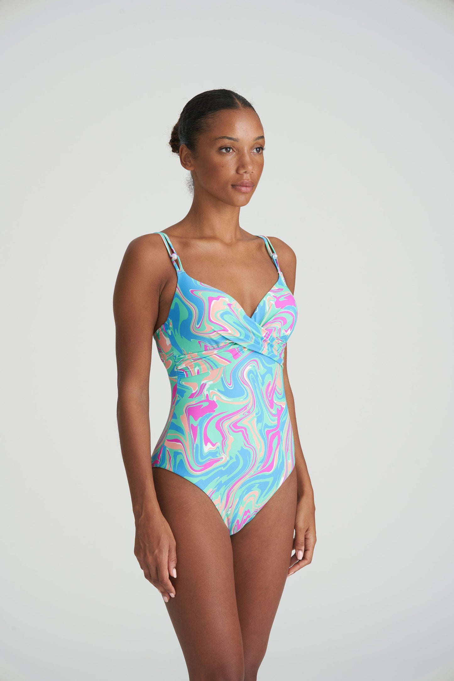 Marie Jo Swim Arubani voorgevormd plunge badpak Ocean Swirl - Lingerie Valentijn