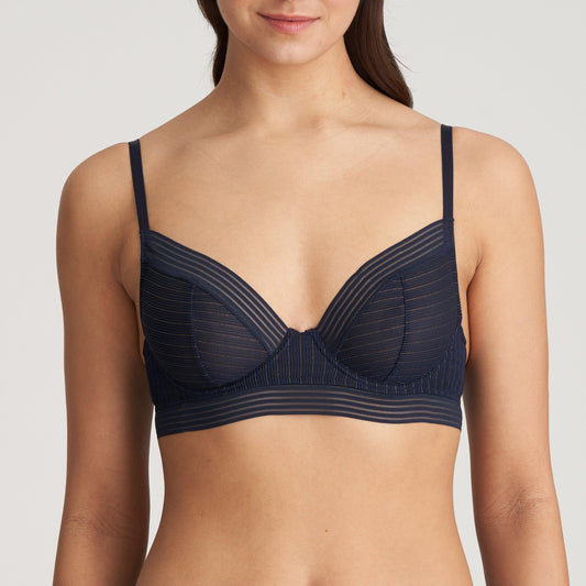 Marie Jo Tokuda plunge bh longline velvet blue - Lingerie Valentijn