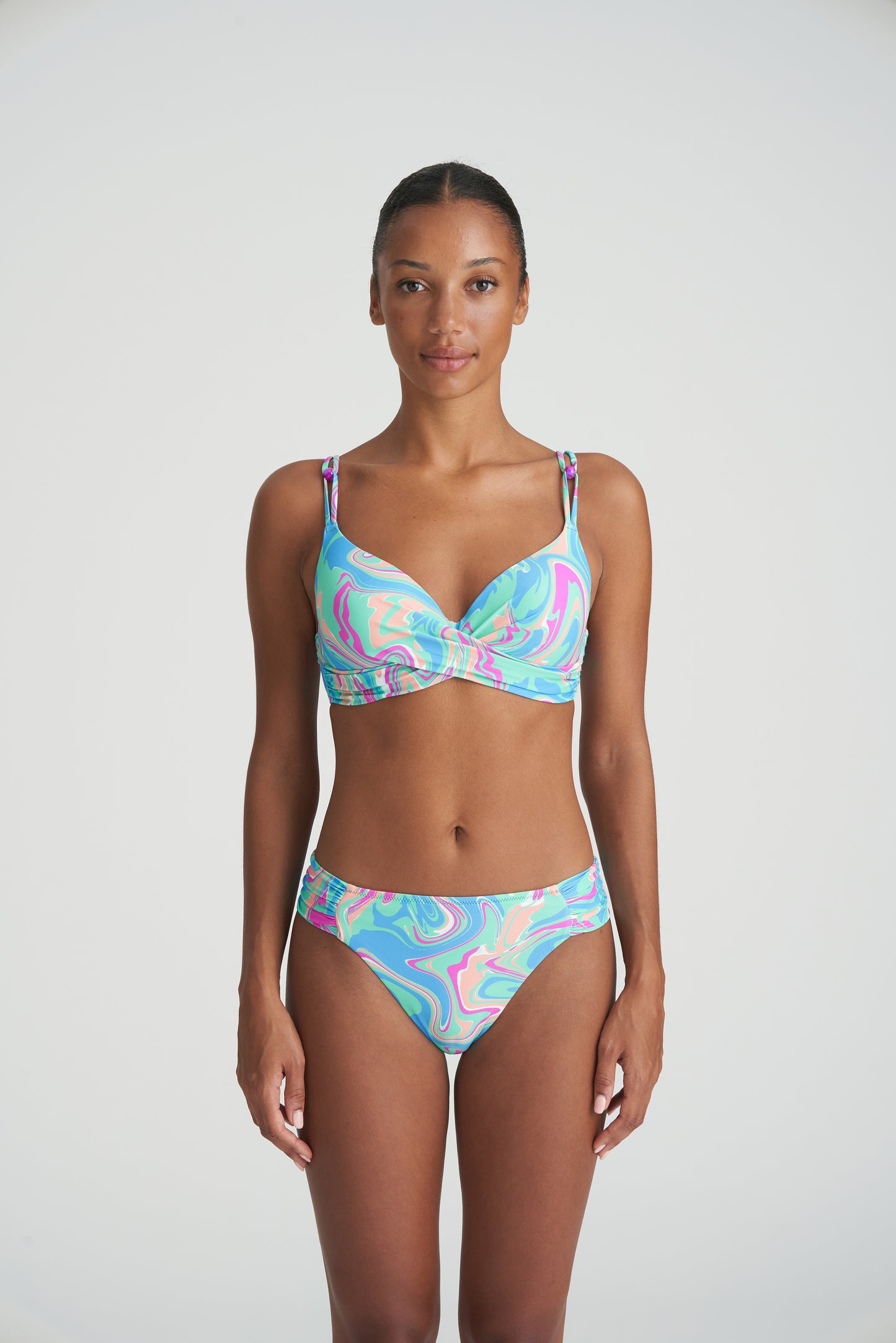 Marie Jo Swim Arubani voorgevormde plunge bikinitop Ocean Swirl