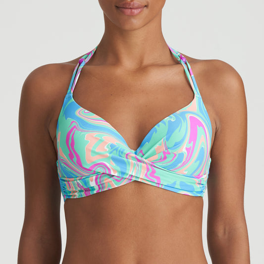 Marie Jo Swim Arubani voorgevormde plunge bikinitop Ocean Swirl