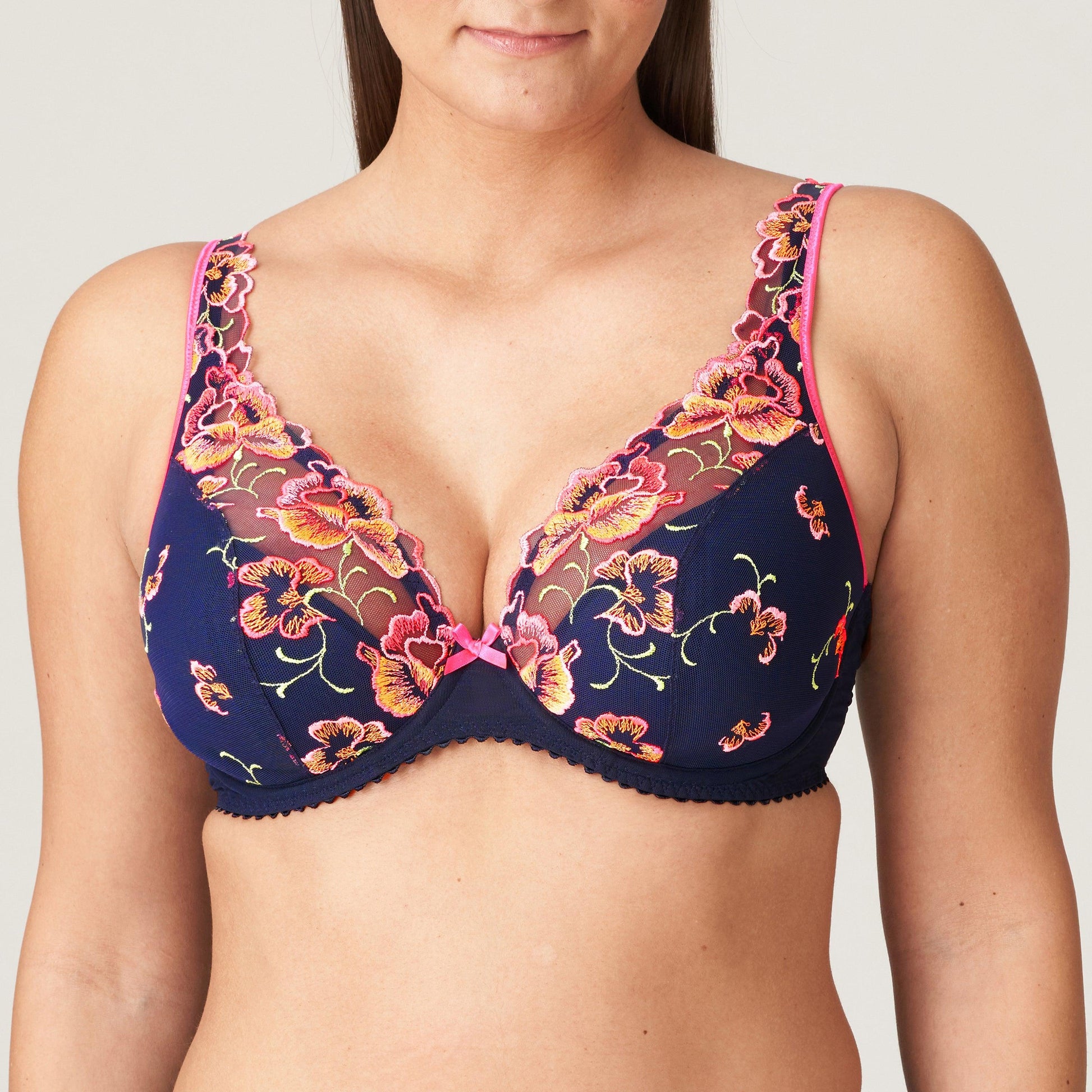 PrimaDonna Devdaha plunge bh halve mousse cups velvet blue - Lingerie Valentijn