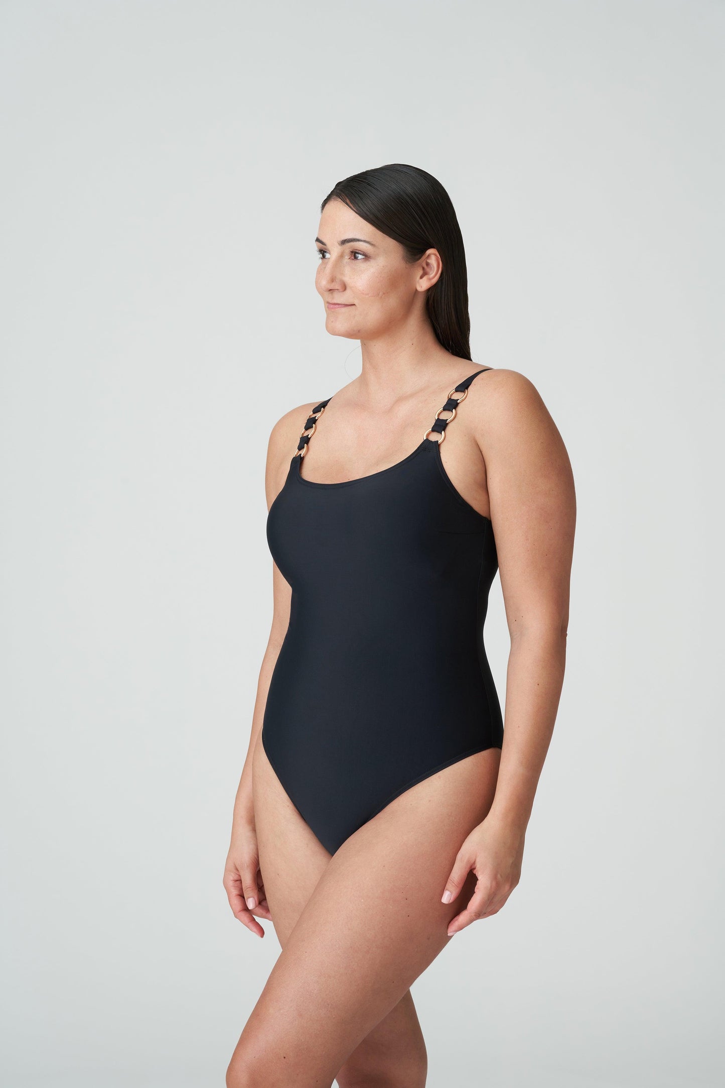 PrimaDonna Swim Damietta voorgevormd badpak beugelloos zwart - Lingerie Valentijn